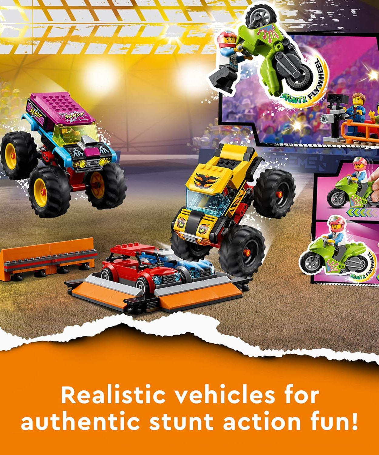 LEGO City Stuntz 60295 Stunt Show Arena 668 Pieces Building Block Toy for Ages 6+