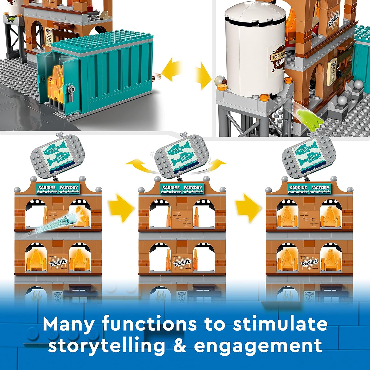 LEGO City 60321 Fire Brigade Set – 766 Pieces – For Kids 7+ Years – Fire Truck, Helicopter, and Building Blaze Rescue