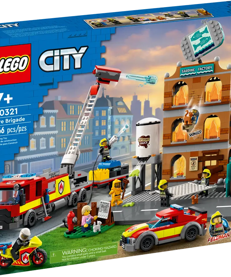 LEGO City 60321 Fire Brigade Set – 766 Pieces – For Kids 7+ Years – Fire Truck, Helicopter, and Building Blaze Rescue