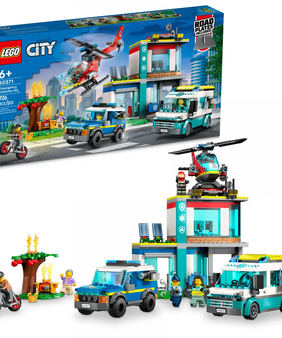LEGO City 60371 Emergency Vehicles HQ toy for 6+ Years 706 Pieces Building Set - MINIMEE KIDS