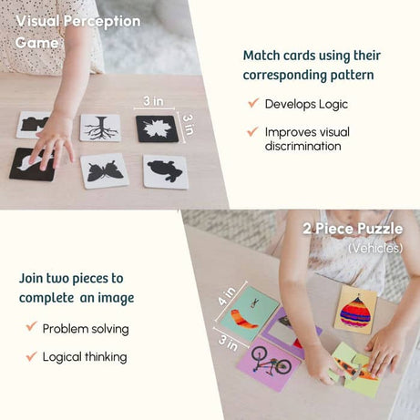 Curious Cub Level 10 Montessori Play & Learn Kit (21 Months+) | Premium 9-Piece Educational Wooden Toy Set for Toddler Cognitive & Fine Motor Skills Development - MINIMEE KIDS