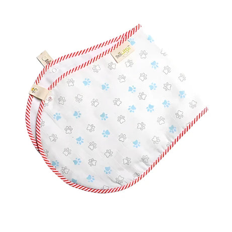 BeeLittle Organic Little Paw Muslin Burpy Bib - 100% Soft Cotton | Stylish & Absorbent Burp Cloth for Babies | 58 cm x 23 cm