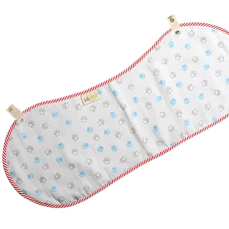 BeeLittle Organic Little Paw Muslin Burpy Bib - 100% Soft Cotton | Stylish & Absorbent Burp Cloth for Babies | 58 cm x 23 cm