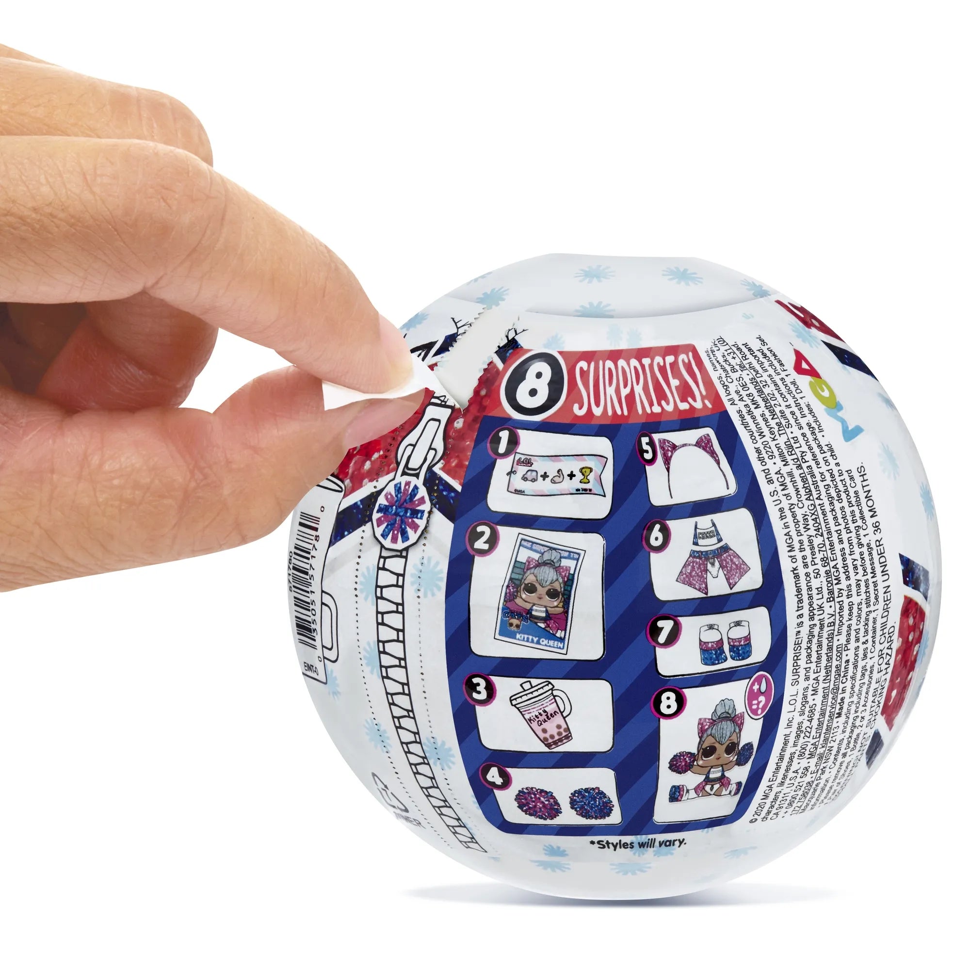 L.O.L. Surprise! All-Star B.B.s Cheer Girls – Series 2 | 8 Surprises Inside | Sparkly Cheerleader Doll with Accessories & Uniform | Styles May Vary | Collectible Sports-Themed Surprise Ball for Kids