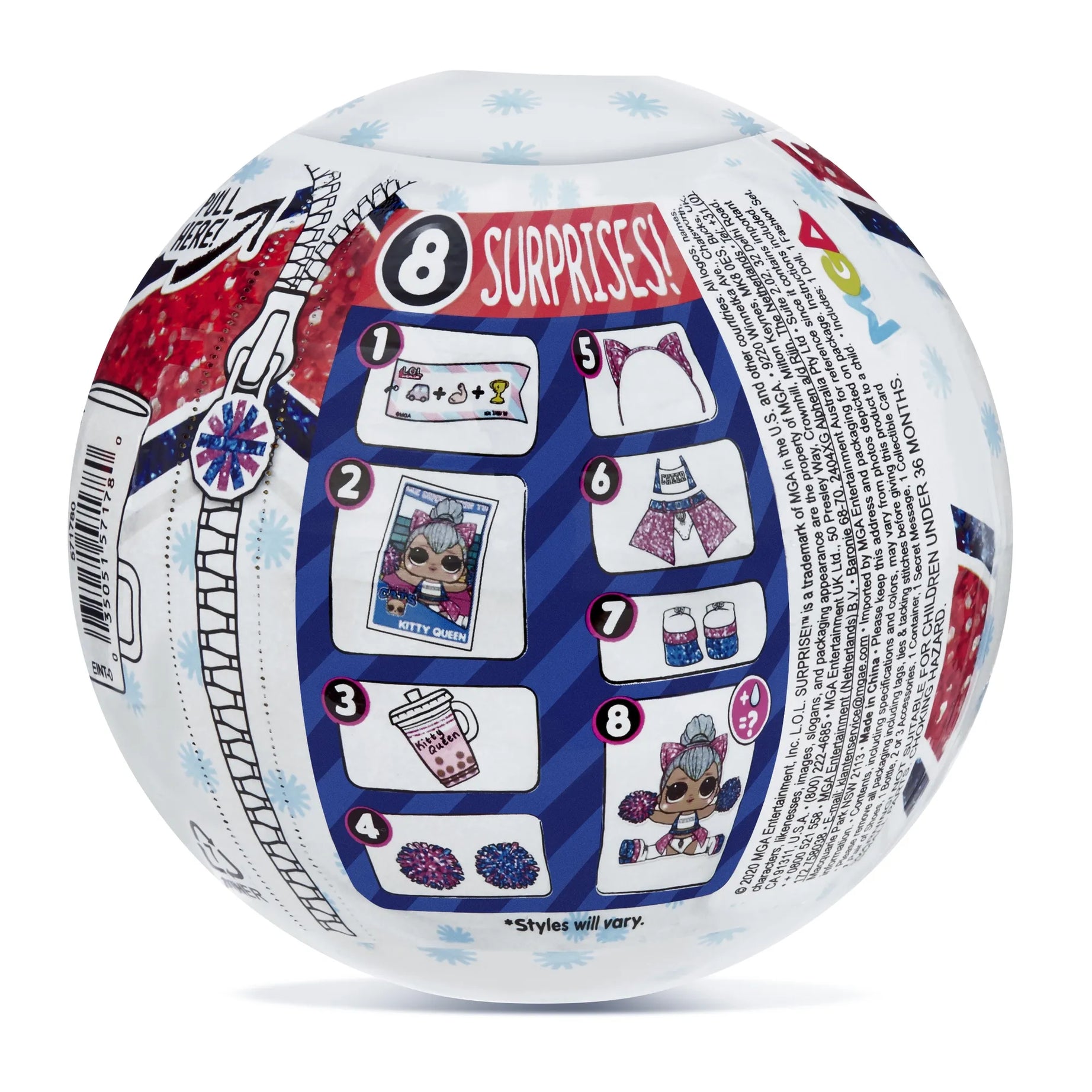 L.O.L. Surprise! All-Star B.B.s Cheer Girls – Series 2 | 8 Surprises Inside | Sparkly Cheerleader Doll with Accessories & Uniform | Styles May Vary | Collectible Sports-Themed Surprise Ball for Kids