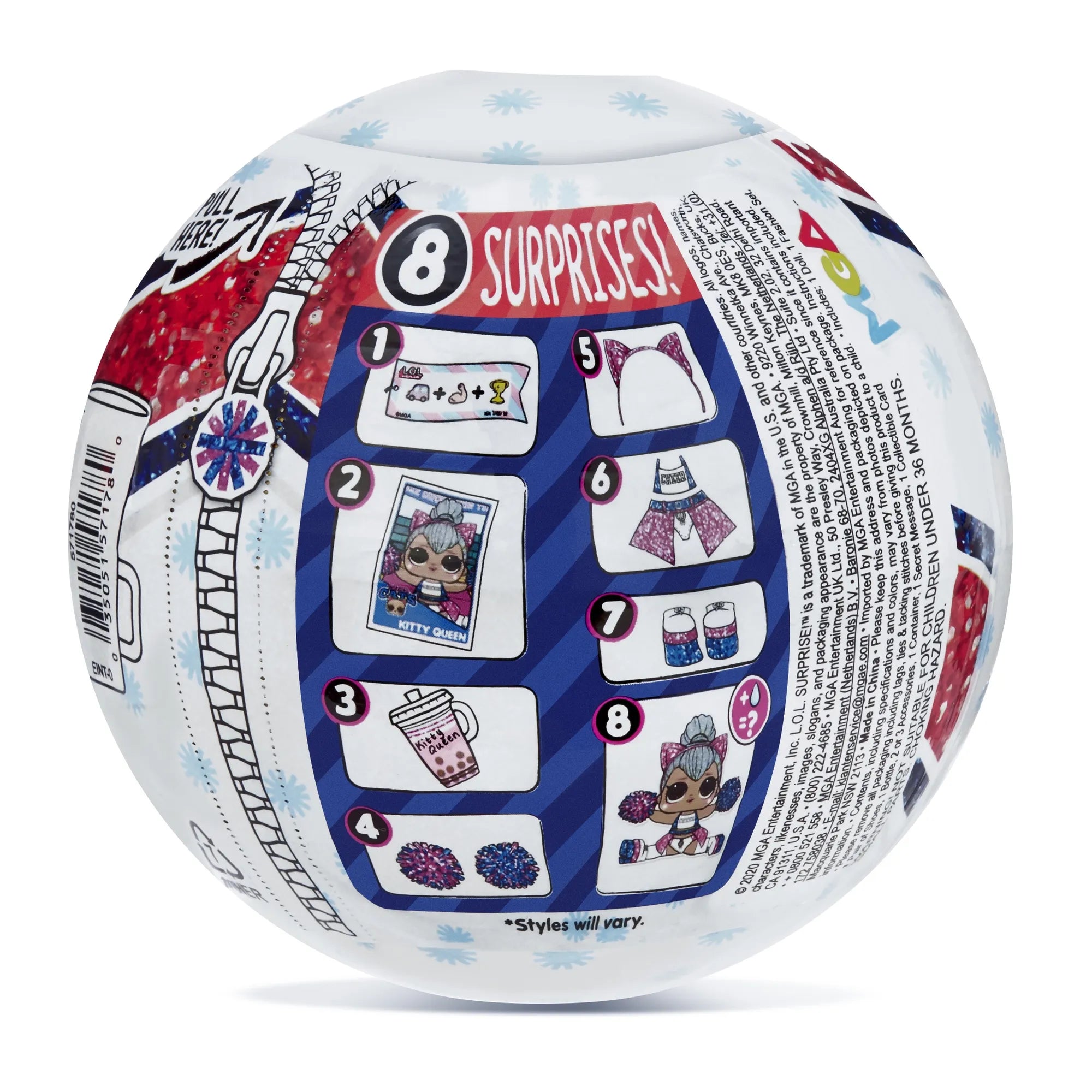 L.O.L. Surprise! All-Star B.B.s Cheer Girls – Series 2 | 8 Surprises Inside | Sparkly Cheerleader Doll with Accessories & Uniform | Styles May Vary | Collectible Sports-Themed Surprise Ball for Kids