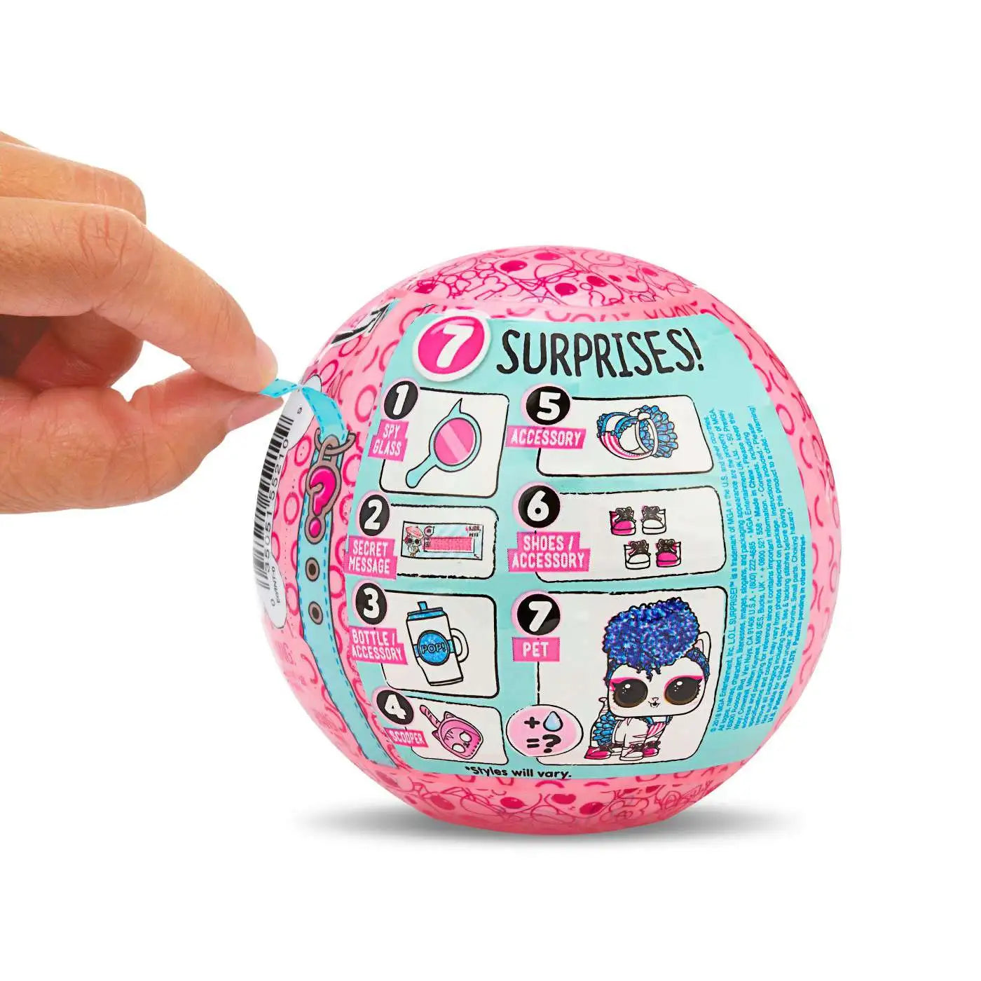 L.O.L. Surprise! Pets – Eye Spy Series | 7 Secret Mission Surprises Including Spy Glass, Litter Scoop & Water Reveal | Mystery Collectible Pet Ball with Puppies, Kitties, Bunnies & More