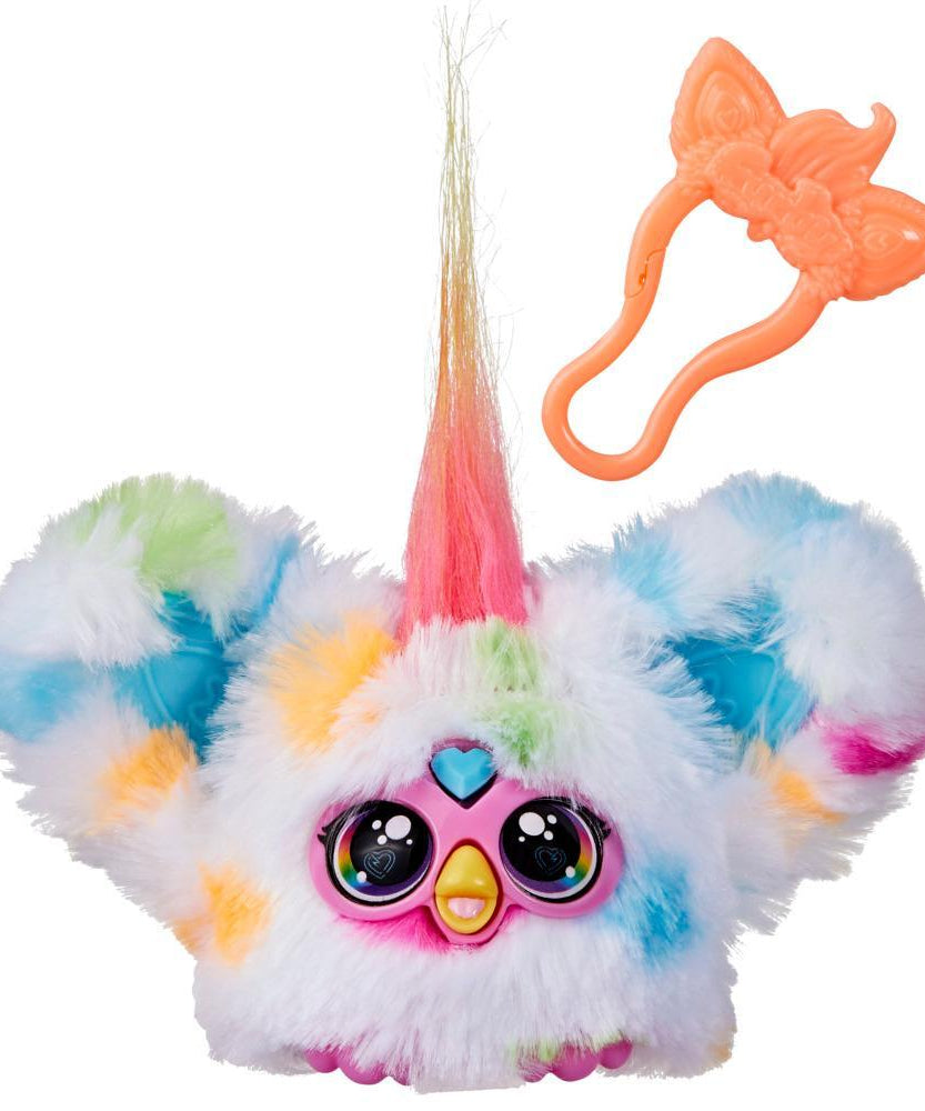 Hasbro Furby Furblets Loo-Lay Mini Electronic Plush Toy – Gamer Sound Plush Keychain with 45+ Sounds & Music | Chiptune Edition with Removable Clip | Ages 6+