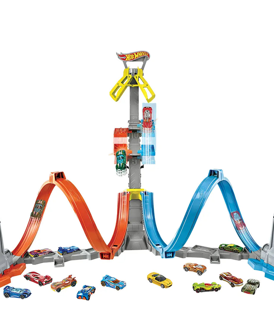 Hot Wheels Stunt Tracks Loop & Launch Track Set with Adjustable 2-Foot-Tall Loop, High-Speed Stunt Racing, and 1 Hot Wheels Car for Kids 5+ Years | GRW39