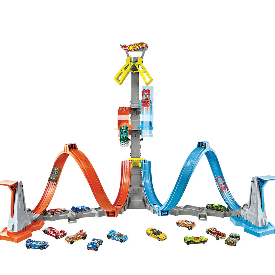 Hot Wheels Stunt Tracks Loop & Launch Track Set with Adjustable 2-Foot-Tall Loop, High-Speed Stunt Racing, and 1 Hot Wheels Car for Kids 5+ Years | GRW39