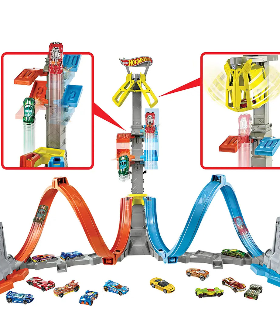 Hot Wheels Stunt Tracks Loop & Launch Track Set with Adjustable 2-Foot-Tall Loop, High-Speed Stunt Racing, and 1 Hot Wheels Car for Kids 5+ Years | GRW39