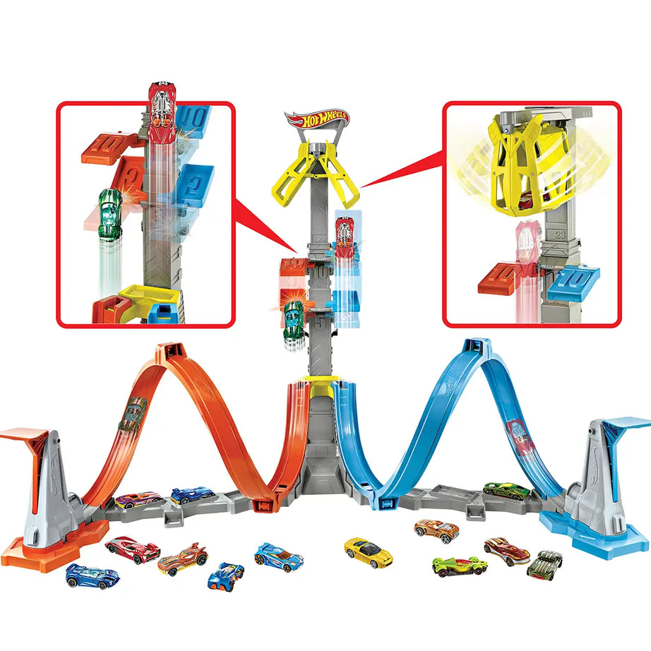 Hot Wheels Stunt Tracks Loop & Launch Track Set with Adjustable 2-Foot-Tall Loop, High-Speed Stunt Racing, and 1 Hot Wheels Car for Kids 5+ Years | GRW39