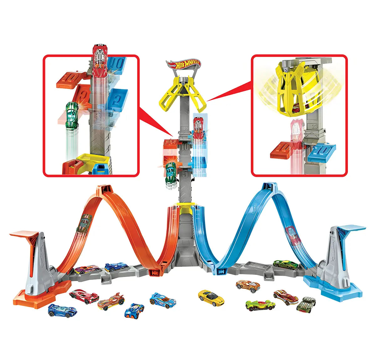 Hot Wheels Stunt Tracks Loop & Launch Track Set with Adjustable 2-Foot-Tall Loop, High-Speed Stunt Racing, and 1 Hot Wheels Car for Kids 5+ Years | GRW39