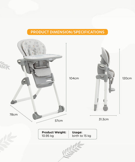 Joie Multiply 6-in-1 Convertible Highchair | Baby to Toddler Booster & Play Table | Adjustable Height & Recline | 6m-6y - Arctic - MINIMEE KIDS