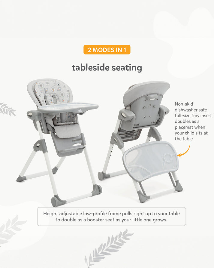 Joie Multiply 6-in-1 Highchair (Arctic) - The Ultimate Convertible Seat from Baby Recliner to Toddler Play Table