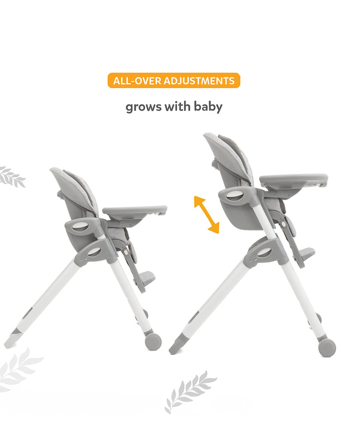 Joie Multiply 6-in-1 Highchair (Arctic) - The Ultimate Convertible Seat from Baby Recliner to Toddler Play Table