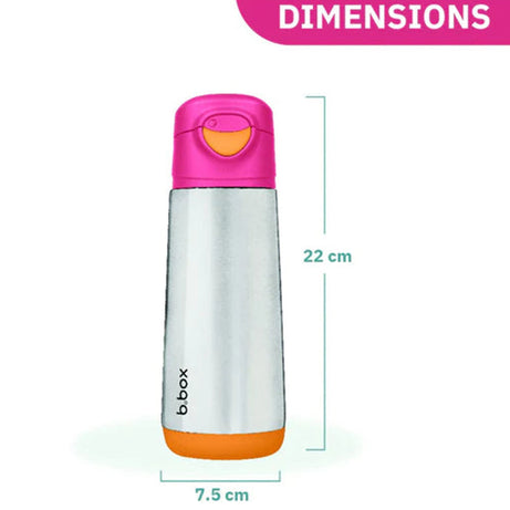 b.box 500ml Insulated Sport Spout Bottle for Kids – Stainless Steel Leak-Proof Hydration Bottle with Flip Lid | BPA-Free | 8 Color Variants