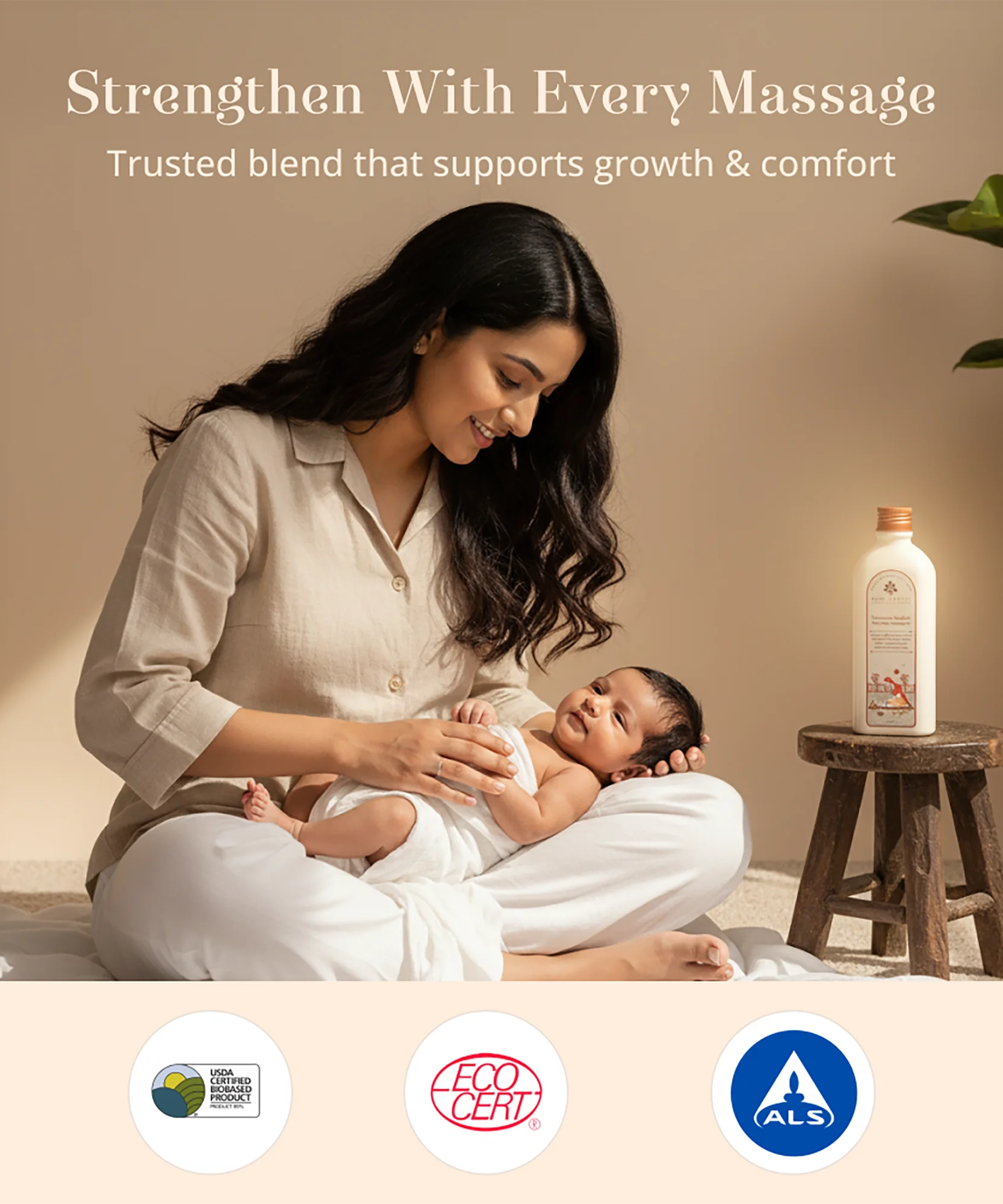 Baby Forest Maasoom Maalish Ayurvedic Baby Body Massage Oil (200ml) – Blend of 10 Natural Essential Herbs & Cold-Pressed Oils for Strong Bones, Muscle Tone & Sound Sleep