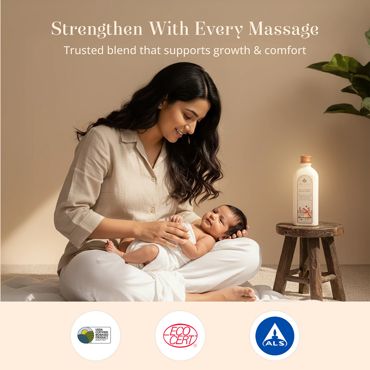 Baby Forest Maasoom Maalish Ayurvedic Baby Body Massage Oil (200ml) – Blend of 10 Natural Essential Herbs & Cold-Pressed Oils for Strong Bones, Muscle Tone & Sound Sleep