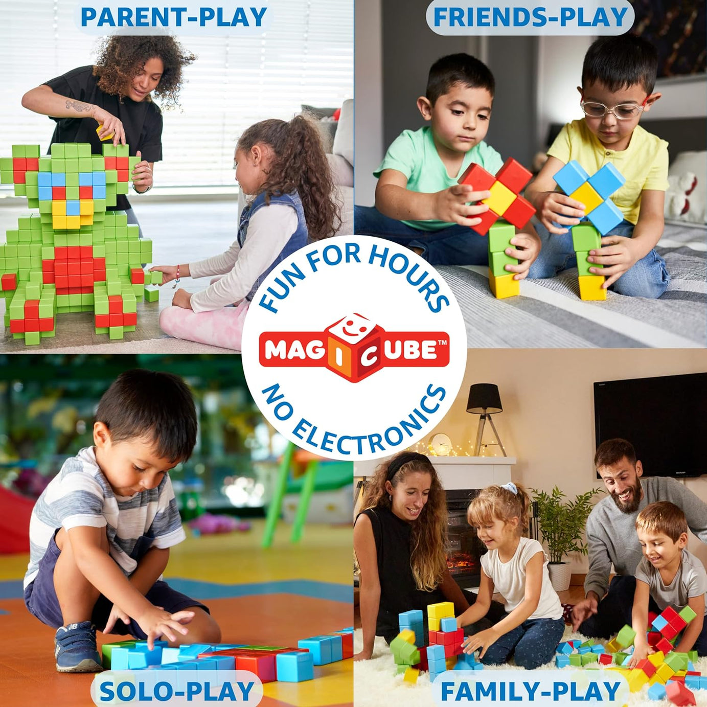 Geomag Magicube Magnetic Cubes - 24 Pcs Building Blocks for Ages 1-5 Years