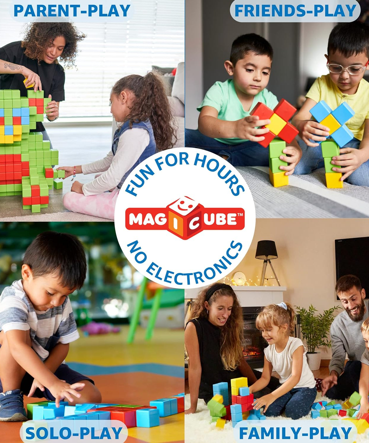 Geomag Magicube Magnetic Cubes - 24 Pcs Building Blocks for Ages 1-5 Years