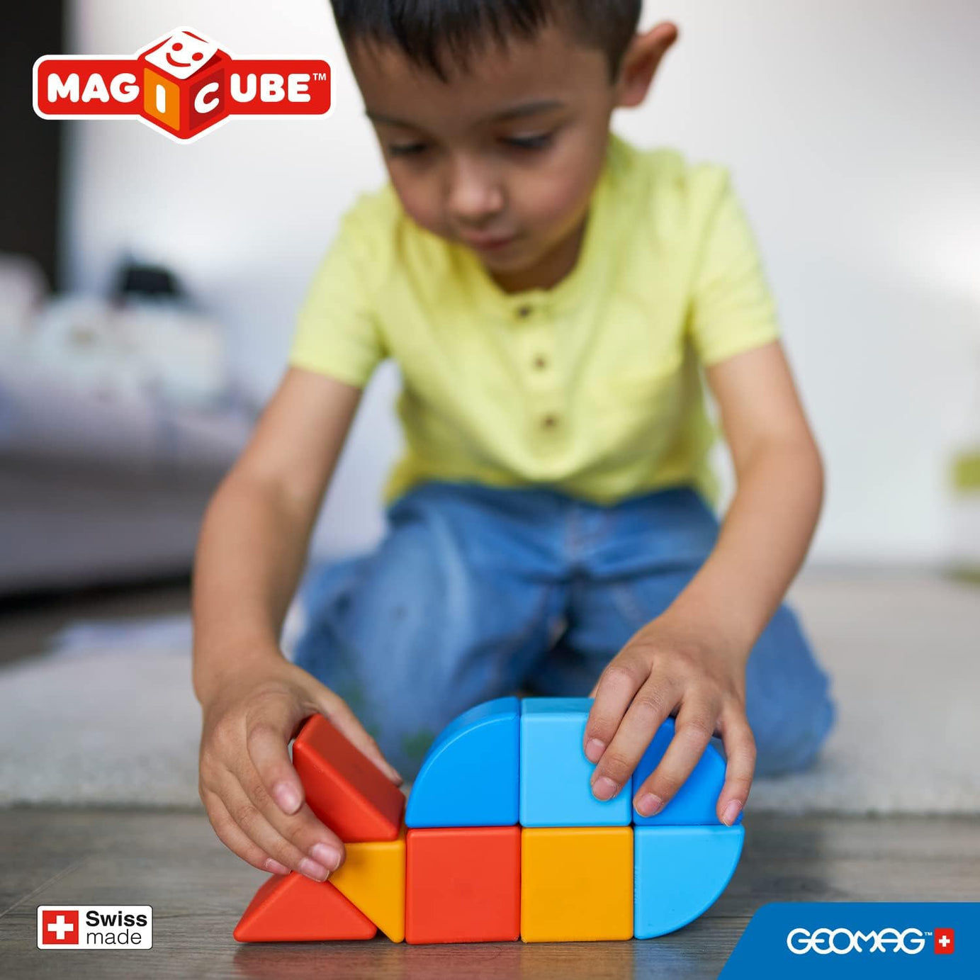 Geomag Magicube Magnetic Building Blocks - Animals - 9 Pieces for Kids 1-5 Years