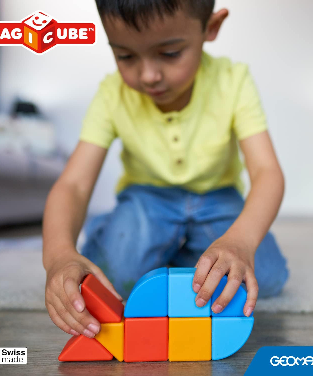 Geomag Magicube Magnetic Building Blocks - Animals - 9 Pieces for Kids 1-5 Years