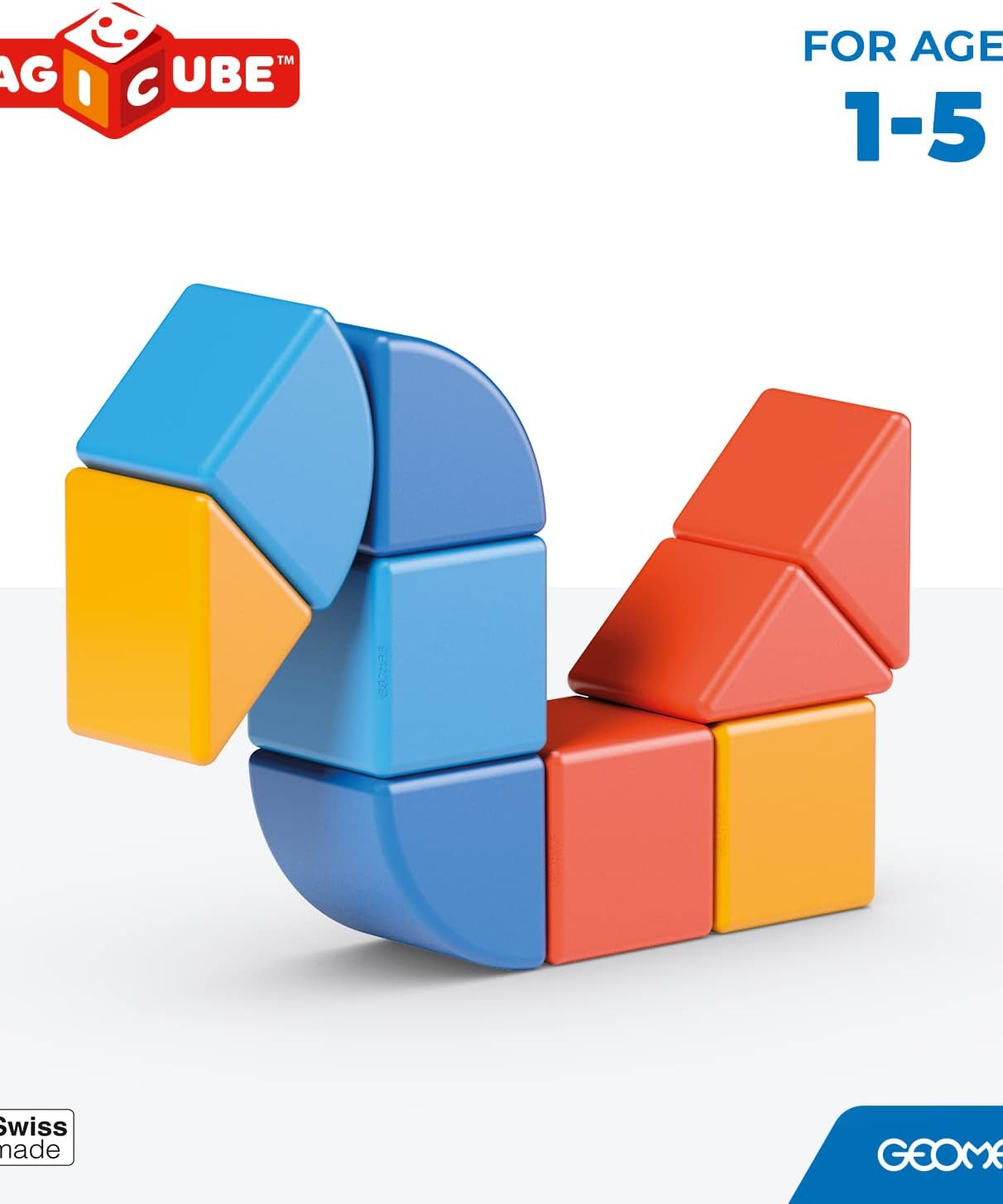 Geomag Magicube Magnetic Building Blocks - Animals - 9 Pieces for Kids 1-5 Years