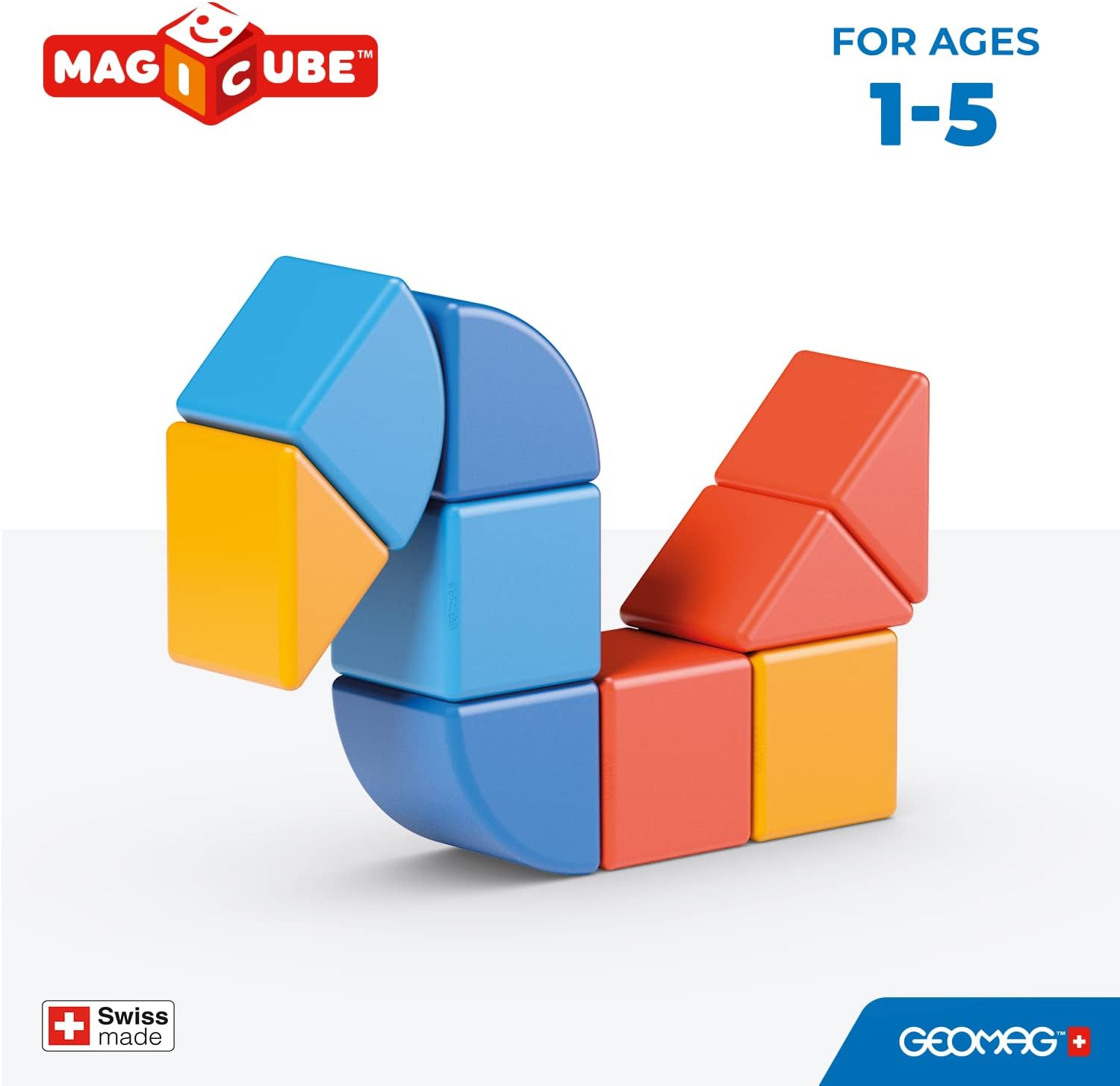 Geomag Magicube Magnetic Building Blocks - Animals - 9 Pieces for Kids 1-5 Years