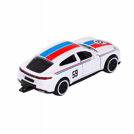 Majorette Porsche Edition - Porsche Panamera Turbo | 1:64 Scale Die-Cast Car | Official Licensed Product | White with Racing Stripes & Number 59
