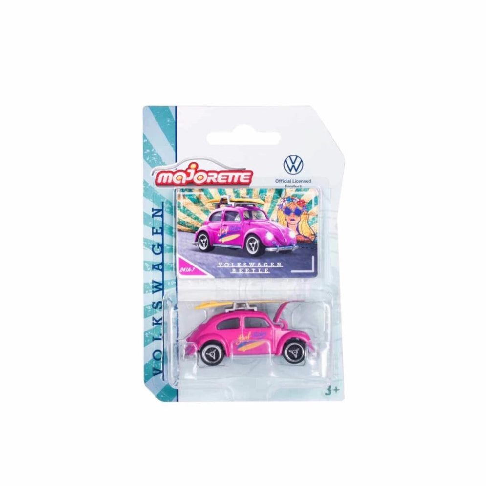 Majorette Volkswagen The Originals Premium Cars (6 Assorted Models) | Officially Licensed Die-Cast VW Beetle | T1 Bus & Golf MK1 with Opening Parts, Suspension & Collector's Card