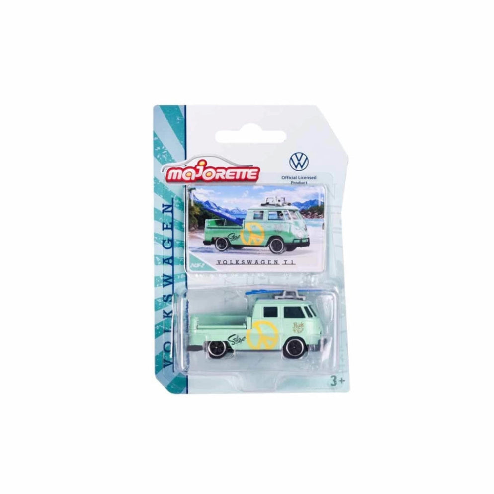 Majorette Volkswagen The Originals Premium Cars (6 Assorted Models) | Officially Licensed Die-Cast VW Beetle | T1 Bus & Golf MK1 with Opening Parts, Suspension & Collector's Card