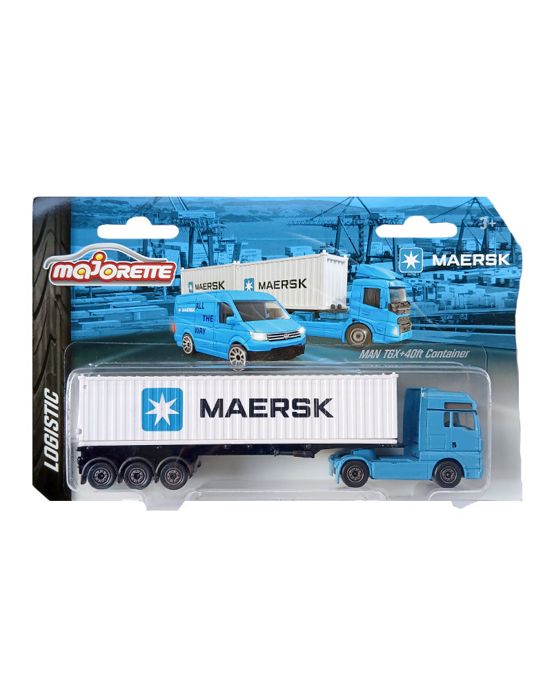 Majorette Logistic Transporter Die-Cast Vehicle - Maersk Edition (3 Variants) | Realistic Design | 2025 Model | High-Quality Metal & Plastic Build