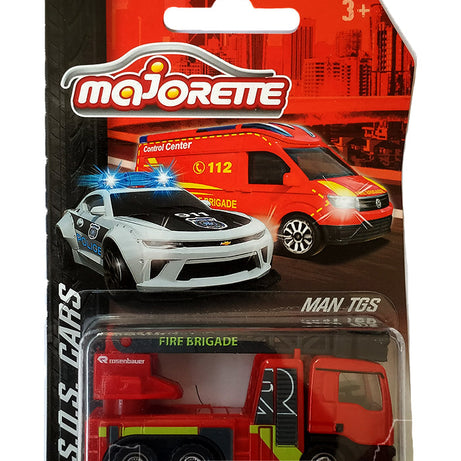 Majorette SOS Cars - Set of 6 | Official Licensed Die-Cast Emergency Vehicles (Porsche, Camaro, Ambulance, Fire Truck, Police, SUV)