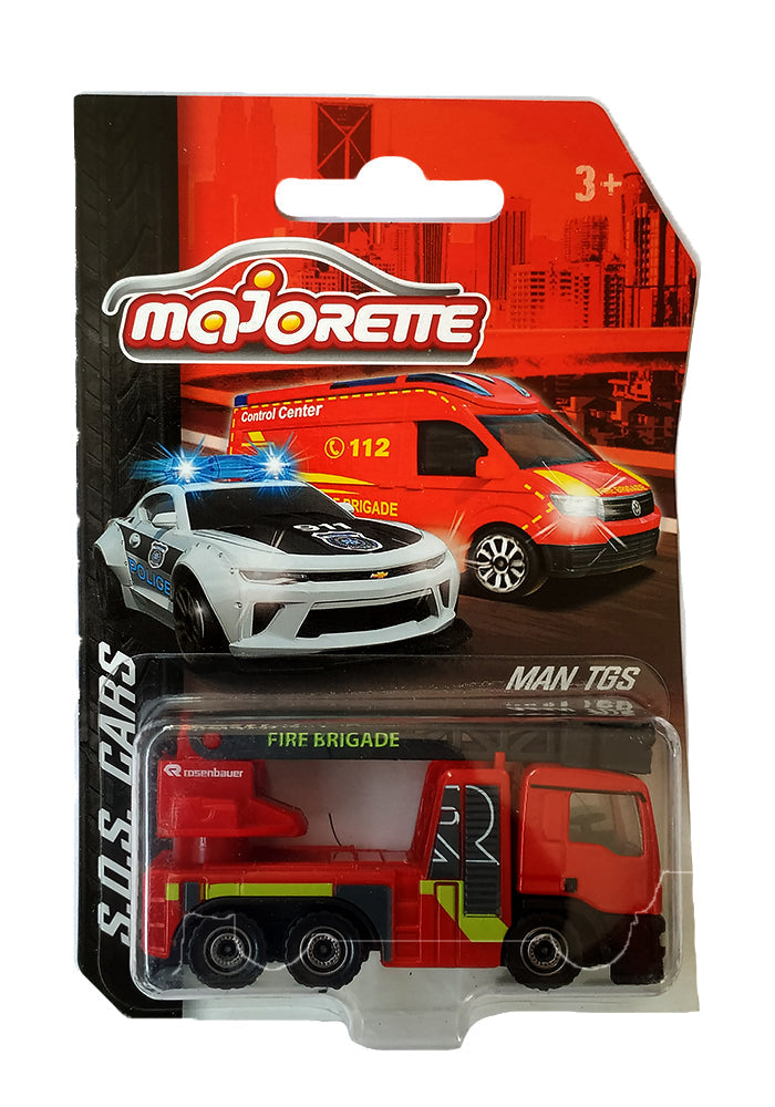 Majorette SOS Cars - Set of 6 | Official Licensed Die-Cast Emergency Vehicles (Porsche, Camaro, Ambulance, Fire Truck, Police, SUV)