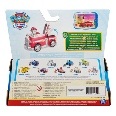 PAW Patrol Marshall Fire Engine - Eco-Friendly Fire Truck Toy for Kids Ages 3 and Up