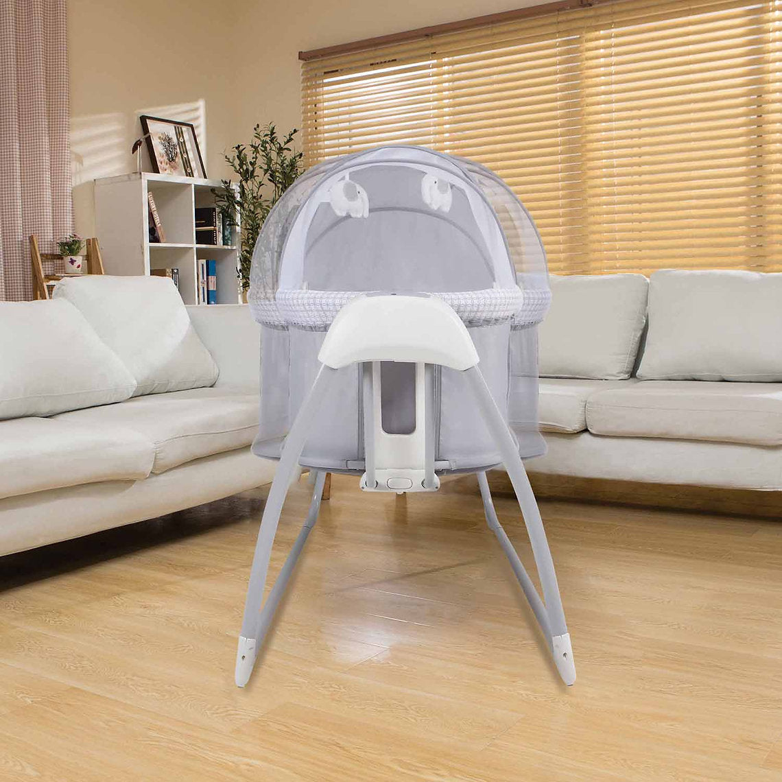 Mastela Deluxe 4-in-1 Swing & Bassinet | Bluetooth Enabled Automatic Baby Cradle, Bedside Sleeper & Playard | 5 Swing Speeds, 15 Melodies & Mosquito Net | Birth to 13.6kg | Available in 3 Different Colors - MINIMEE KIDS