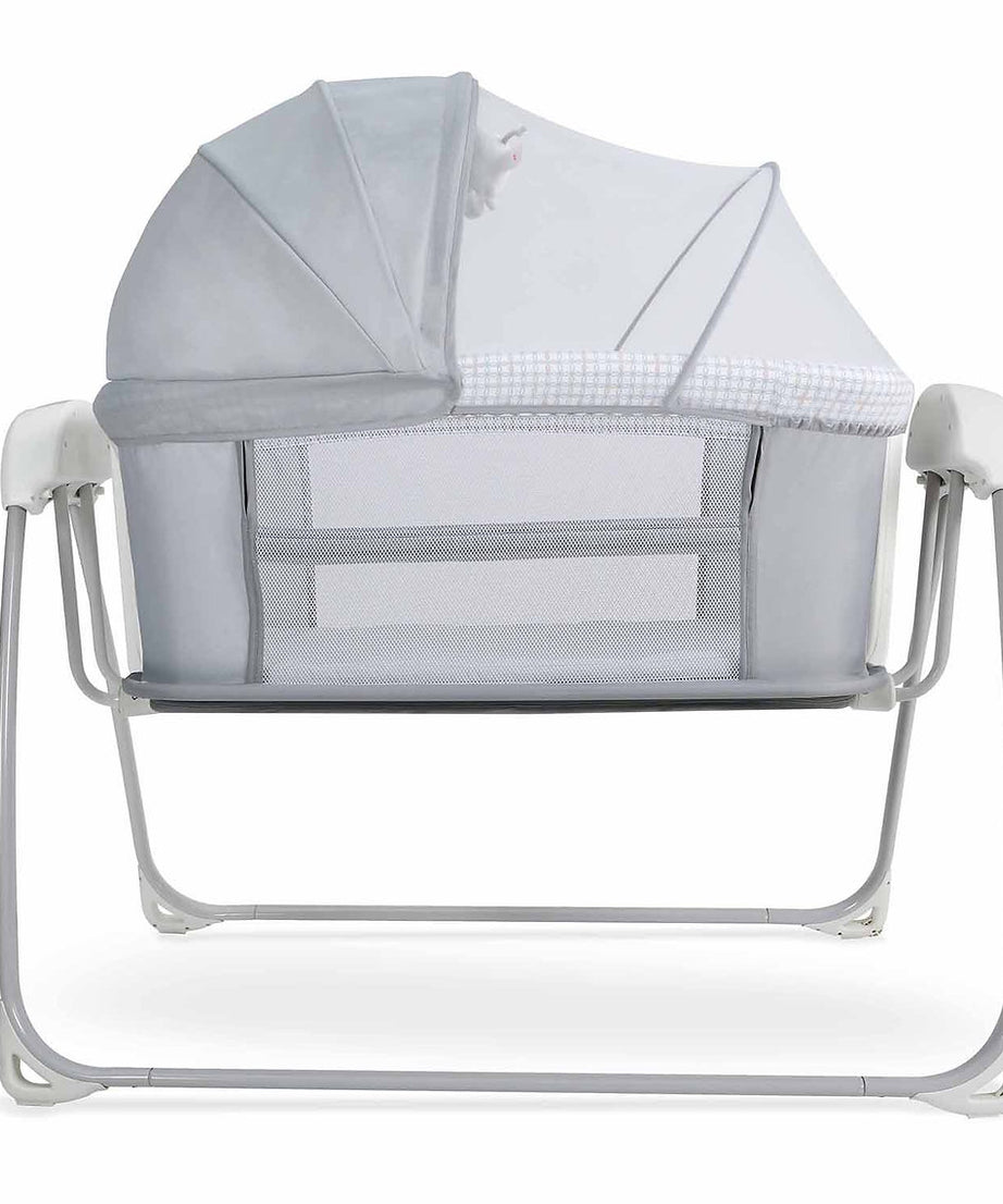 Mastela Deluxe 4-in-1 Swing & Bassinet | Bluetooth Enabled Automatic Baby Cradle, Bedside Sleeper & Playard | 5 Swing Speeds, 15 Melodies & Mosquito Net | Birth to 13.6kg | Available in 3 Different Colors - MINIMEE KIDS