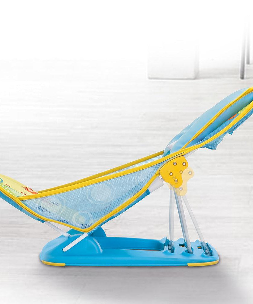 Mastela Mother’s Touch Deluxe Baby Bather | 3-Position Adjustable Recline with Head Support Cushion | Quick-Dry Soft Mesh Sling for Newborns (Birth+) | Foldable & Portable Bath Seat - MINIMEE KIDS