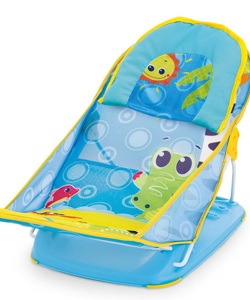 Mastela Mother’s Touch Deluxe Baby Bather | 3-Position Adjustable Recline with Head Support Cushion | Quick-Dry Soft Mesh Sling for Newborns (Birth+) | Foldable & Portable Bath Seat - MINIMEE KIDS