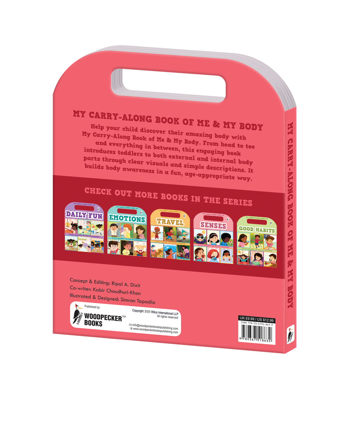 My Carry-Along Book of Me & My Body – Interactive Toddler Board Book with Built-In Handle for Early Anatomy, Human Body Awareness, and On-The-Go Learning