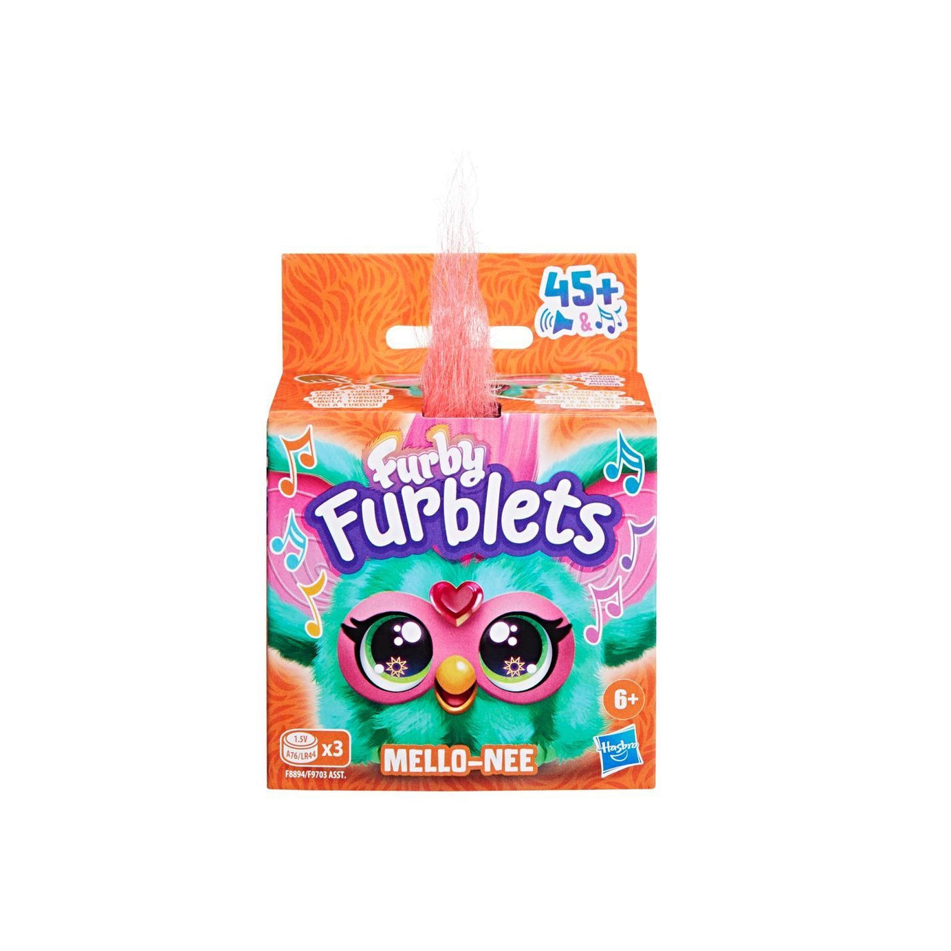 Hasbro Furby Furblets Mello-Nee Mini Electronic Plush Toy for Kids 6+ Years | 45+ Chill Sounds & Furbish Phrases | Watermelon Red & Green Plush with Keychain Clip | Collectible Pocket-Sized Musical Toy