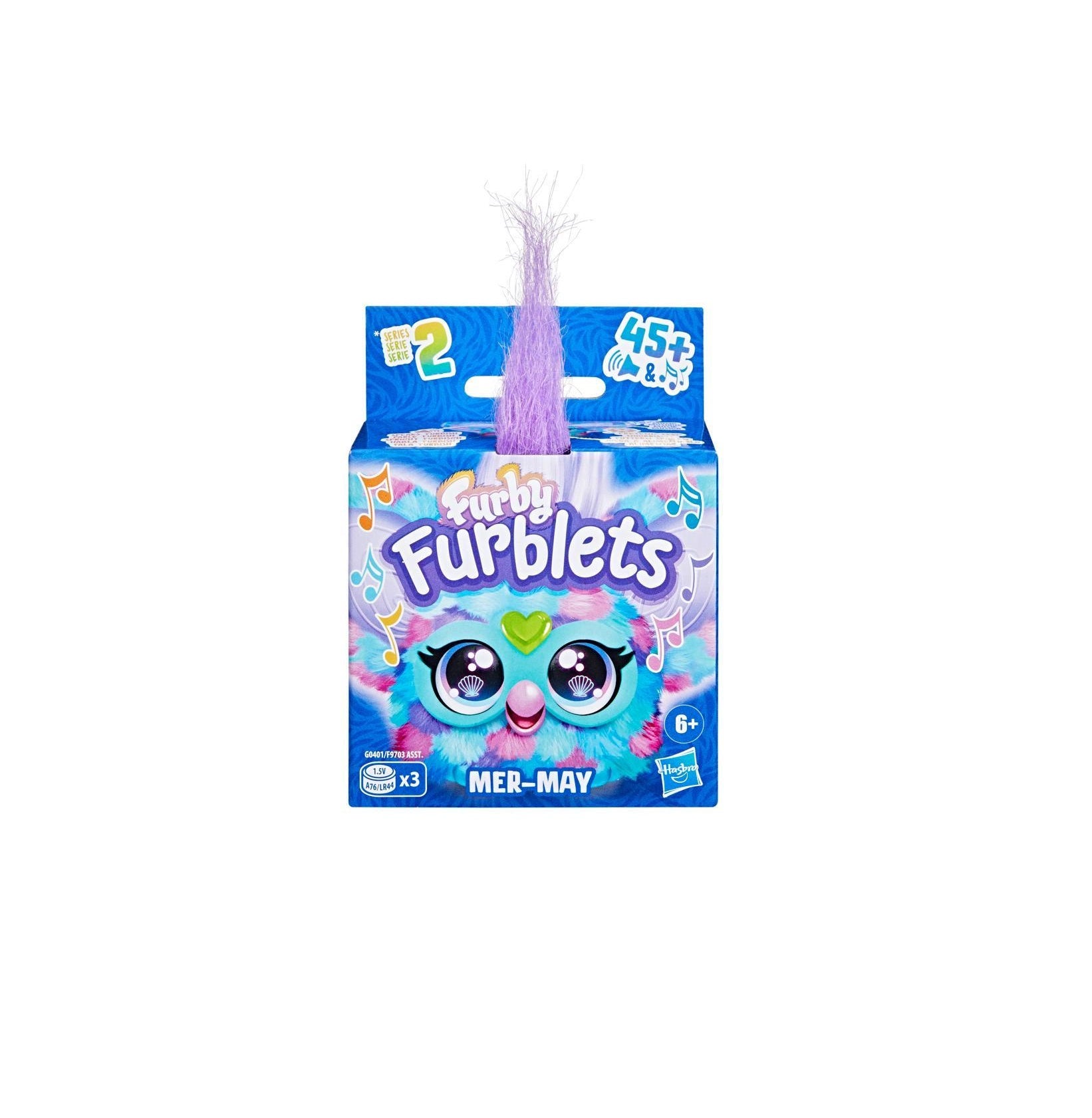 Hasbro Furby Furblets Mer-May Mini Electronic Plush Toy – Mermaid-Inspired Musical Plush with 45+ Ocean Sounds | 2-Inch Clip-On Keychain Toy for Kids Age 6+
