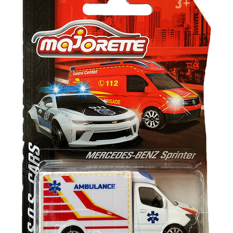 Majorette SOS Cars - Set of 6 | Official Licensed Die-Cast Emergency Vehicles (Porsche, Camaro, Ambulance, Fire Truck, Police, SUV)