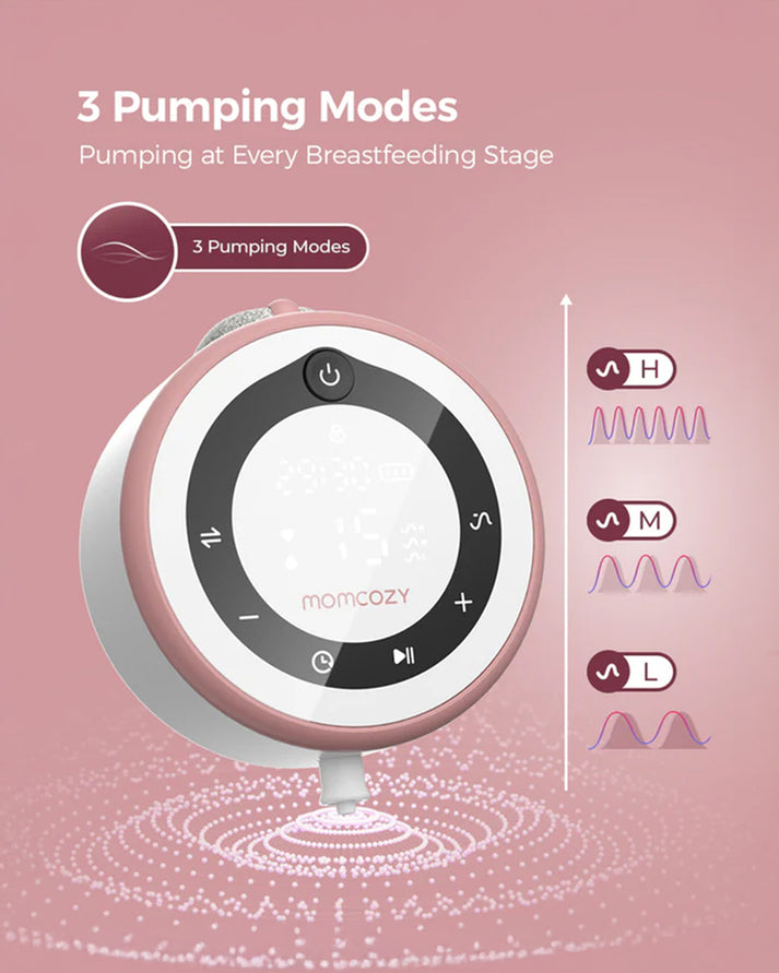 Momcozy V1 Pro Hospital Grade Wearable Breast Pump | Hands-Free Double Electric Pump | 15 Suction Levels & -300mmHg Power