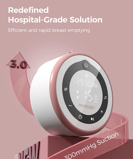 Momcozy V1 Pro Hospital Grade Wearable Breast Pump | Hands-Free Double Electric Pump | 15 Suction Levels & -300mmHg Power