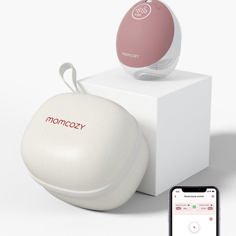 Momcozy Mobile Flow Hands-Free Breast Pump - M9 App Controlled Single Pump | Cozy Red | Portable & Wearable Breastfeeding Solution