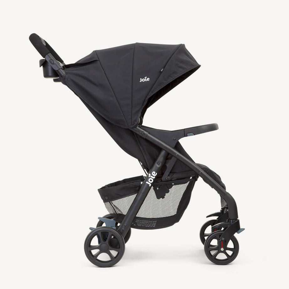 Joie Muze LX Full-Featured Baby Stroller – Compact Gravity Fold, Lie-Flat Recline, Car Seat Compatible | Smart Travel Stroller for Newborns to Toddlers | Available in Coal, Laurel & Cranberry
