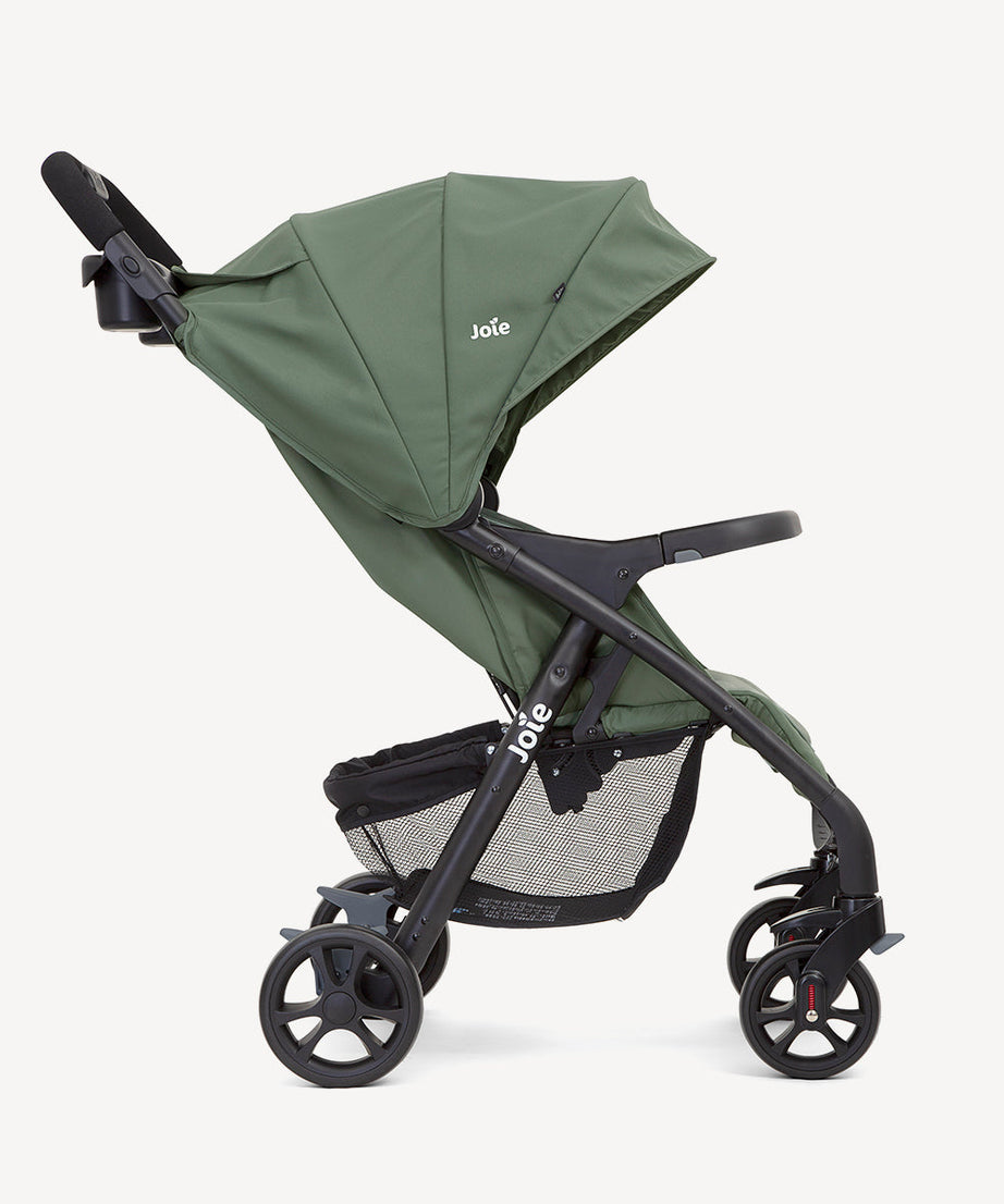 Joie Muze LX Full-Featured Baby Stroller – Compact Gravity Fold, Lie-Flat Recline, Car Seat Compatible | Smart Travel Stroller for Newborns to Toddlers | Available in Coal, Laurel & Cranberry - MINIMEE KIDS