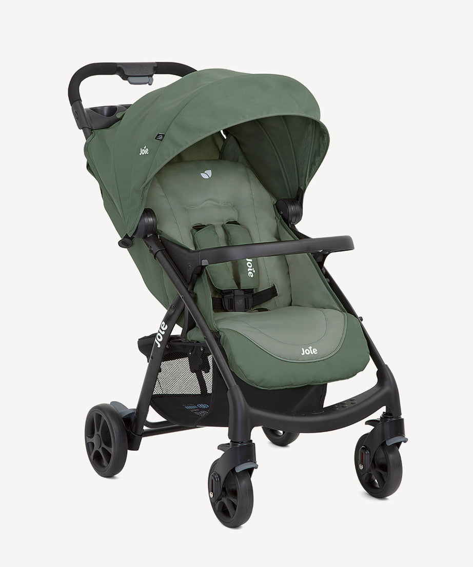 Joie Muze LX Full-Featured Baby Stroller – Compact Gravity Fold, Lie-Flat Recline, Car Seat Compatible | Smart Travel Stroller for Newborns to Toddlers | Available in Coal, Laurel & Cranberry - MINIMEE KIDS